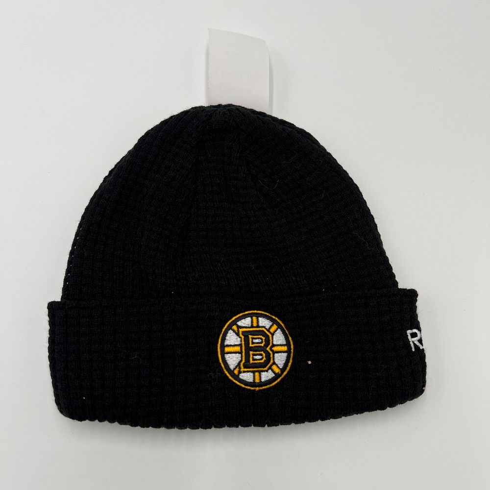 Reebok Boston Bruins Face Off Collection Beanie Hat Black NHL Hockey
